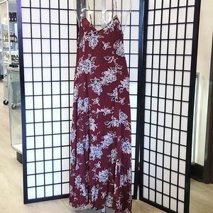 Back lace print maxi